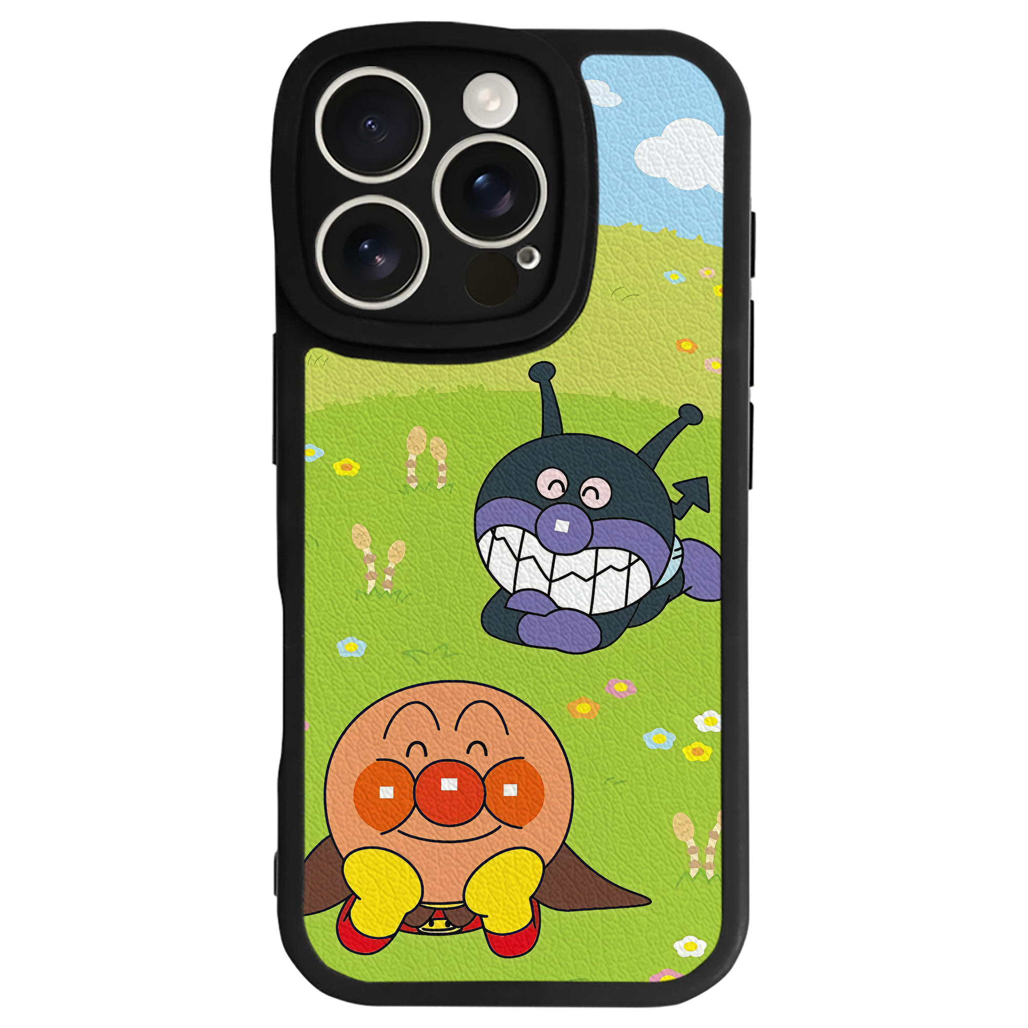 （画像用） アンパンマン Anpanman 【iPhone 16シリーズ対応】シリコンスマホケース（レザー調） 材質：シリコン